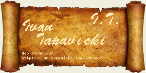 Ivan Tapavički vizit kartica